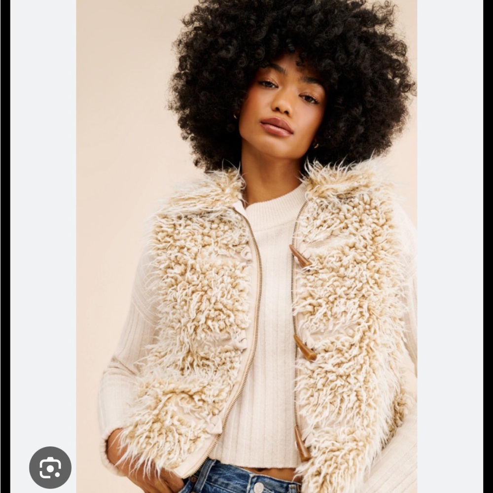 Anthropologie toggle faux fur vest